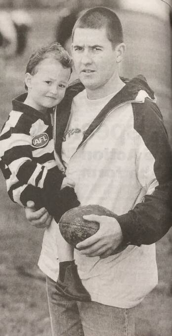 Sam McCluggage with a young Hugh in June, 2001. File picture