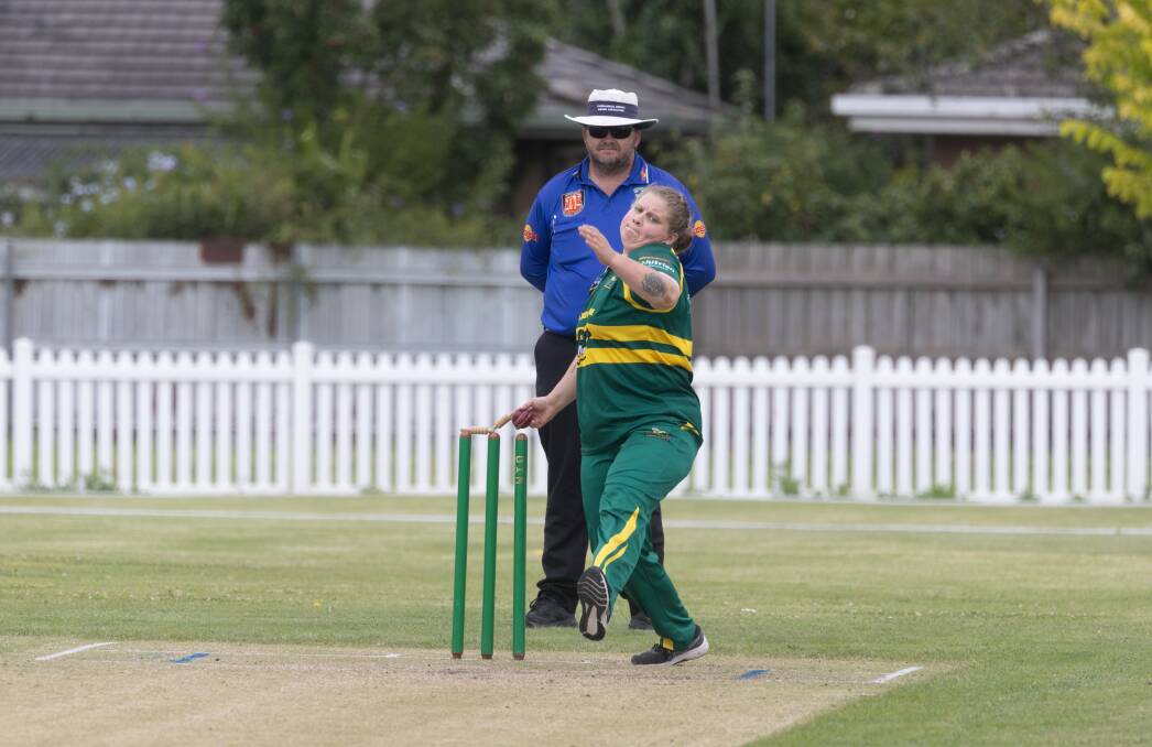 Shannon Johnson, pictured last season, took an important wicket against Mortlake. Picture by Eddie Guerrero
