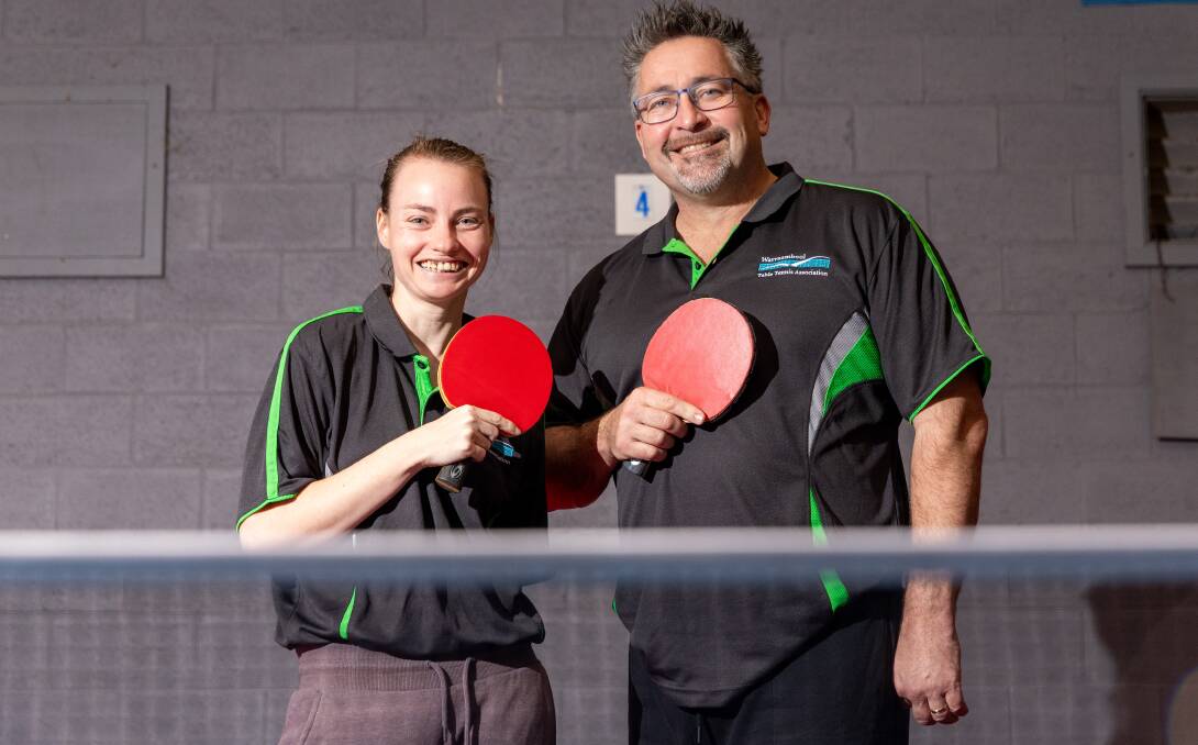 Warrnambool Table Tennis Association's Rebecca Cain and Ben Lowe hope to introduce more women to the sport. Picture by Eddie Guerrero