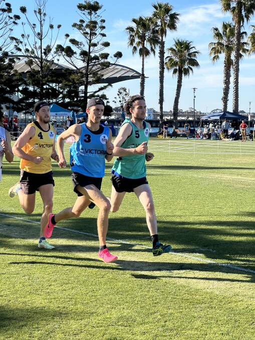 Josh Bail in action in the 800-metre open race at the Geelong Gift on Saturday. Picture by Ian Bail