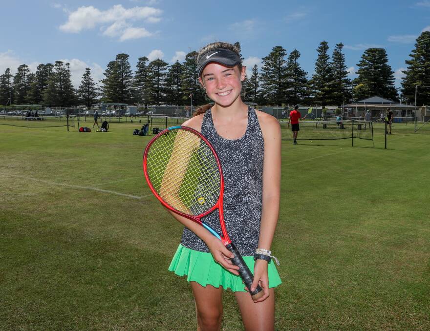 Adele McNamara is hoping to win the 12 and under singles competition in Warrnambool this week. Picture by Anthony Brady