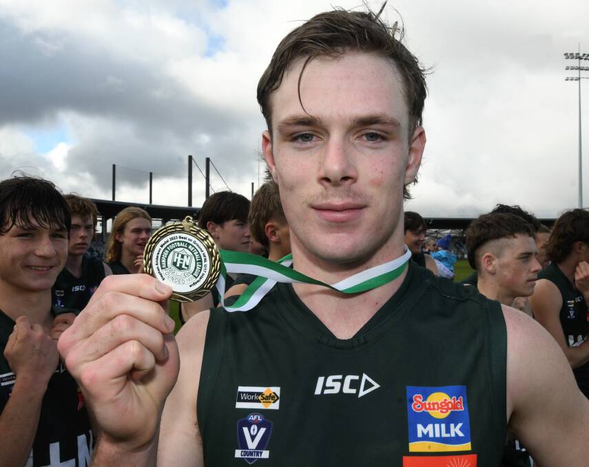 Warrnambool's Reggie Mast was awarded the best on ground medal for the Hampden league. Picture by Lachlan Bence