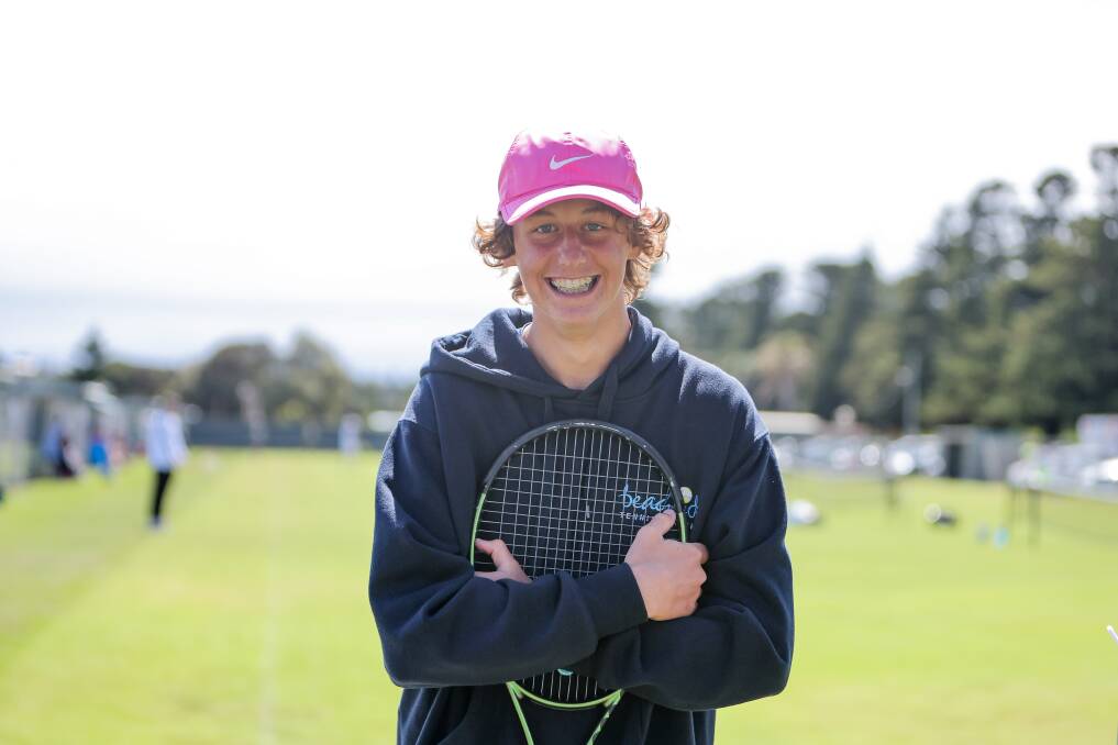 Koroit teenager Isaac Brian is contesting several events at this year's Warrnambool Grasscourt Classic. Picture by Anthony Brady