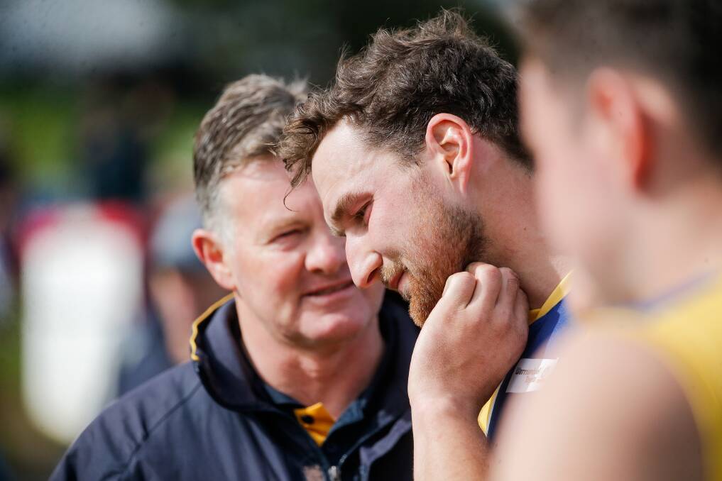 New Old Collegians co-coach Joe McKinnon (right) has learnt from the likes of six-time Hampden league premiership coach Adam Dowie (left). Picture by Anthony Brady