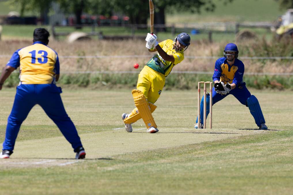Camperdown's Tharindu Rukshan on the attack during the Twenty20 tournament. Picture by Sean McKenna