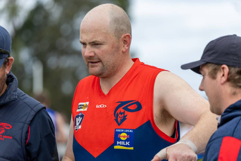 Timboon Demons coach Marcus Hickey was delighted with the win. Picture by Eddie Guerrero