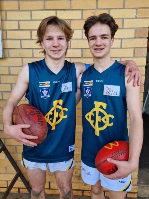 Sam and Ben Wakely made their senior debuts for Old Collegians on Saturday. Picture supplied