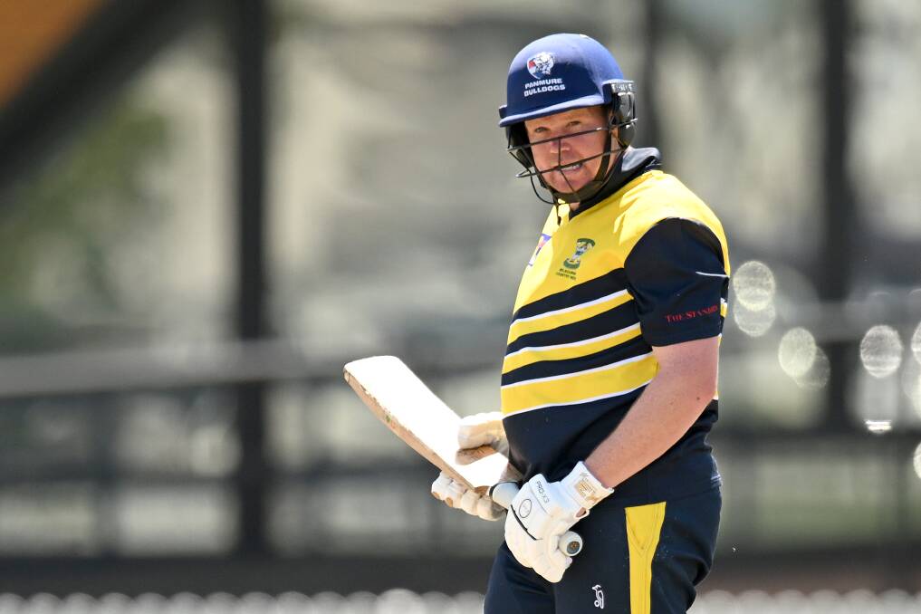 Chris Bant, pictured batting in the division two country week grand final last year, will represent Warrnambool again. Pictures by Morgan Hancock