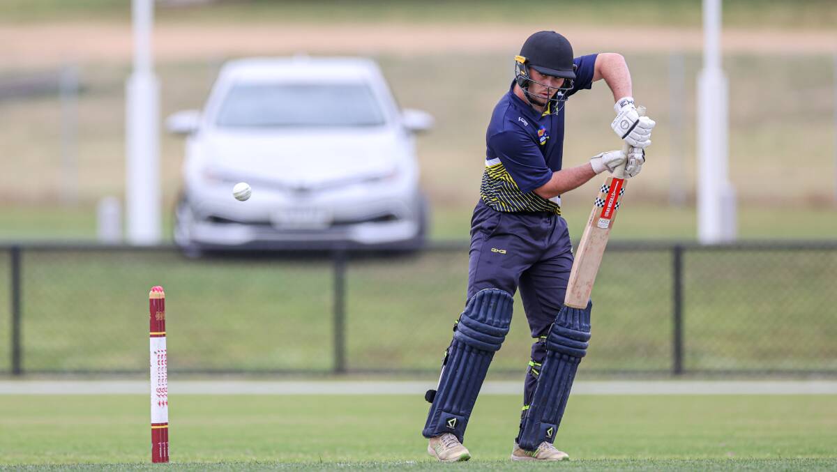 Merrivale's Theo Opperman, pictured batting for Warrnambool in the festival of cricket match against Portland, has made the final cut. Pictures by Sean McKenna