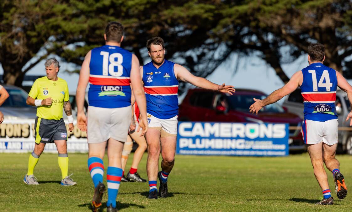 Panmure's Sam Melican (middle) returns to the Bulldogs line-up this weekend. Picture by Anthony Brady