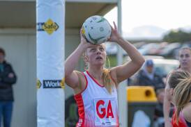 South's Emma Buwalda is a picture of concentration during the clash against Warrnambool. Picture by Eddie Guerrero