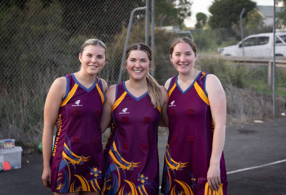 Meg, Emma and Grace Downie all played A grade together for the first time in the same team. Picture South Rovers Facebook