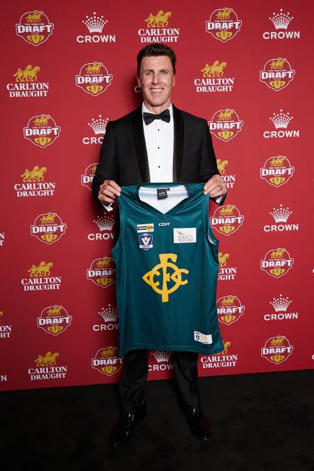 Matthew Lloyd, pictured on Carlton Draft night, has been named in the Old Collegians forward line. Picture supplied