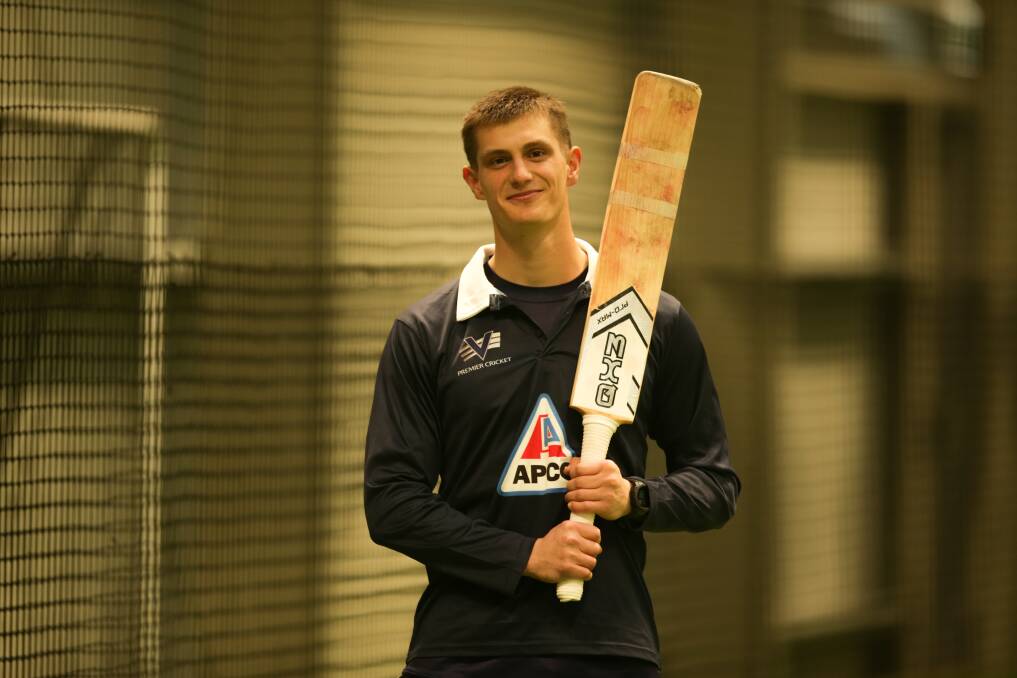 Fletcher Cozens, pictured at the Monivae cricket hub in Hamilton, made his first XI debut for Geelong on the weekend. File picture