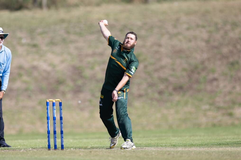 Bookaar skipper Tim Fitzgerald, pictured bowling in last year's South West grand final, took four wickets last weekend. Picture by Eddie Guerrero