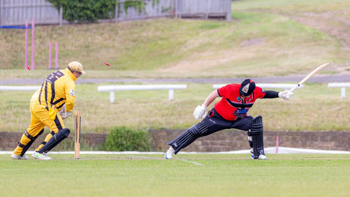 Merrivale wicket keeper Daniel Pearson completes a stumping against Koroit in a recent Twenty20. Picture by Eddie Guerrero
