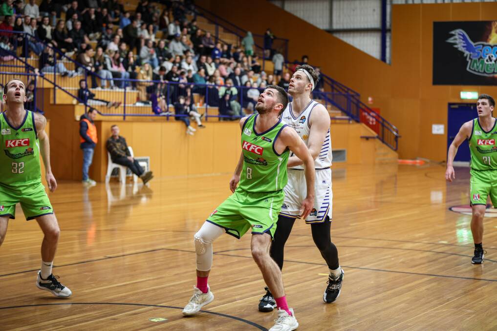 Warrnambool Seahawks milestone man James Mitchell in action during the barnstorming win at the Arc on Saturday night. Pictures by Sean McKenna