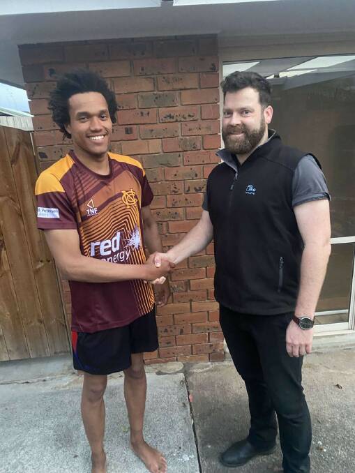 Nestles recruit Marcus Jackman (left) with senior coach Rob Saker. Picture supplied