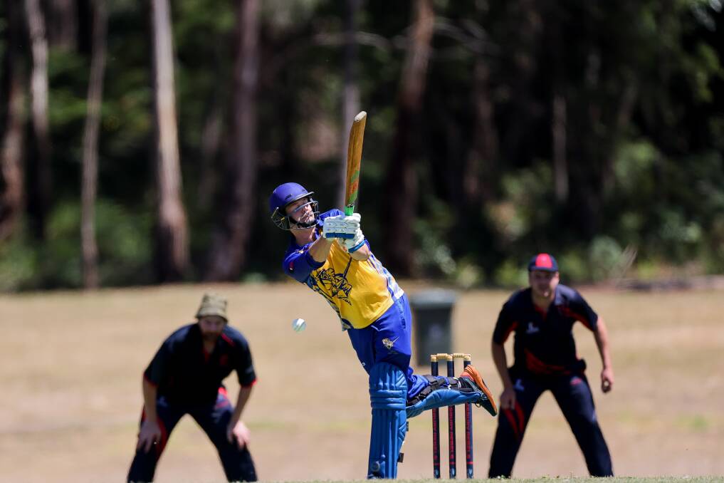 Cobden's Matthew Boyle, pictured last season, made a half-century for the Knights on Saturday. Picture by Anthony Brady