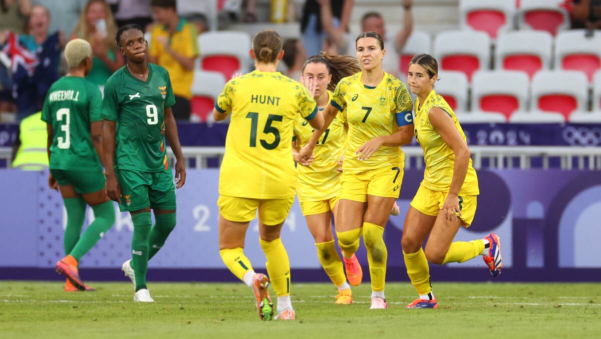 The Matildas beat Zambia 6-5 in their second group game at the Paris Olympic Games. Picture Getty Images