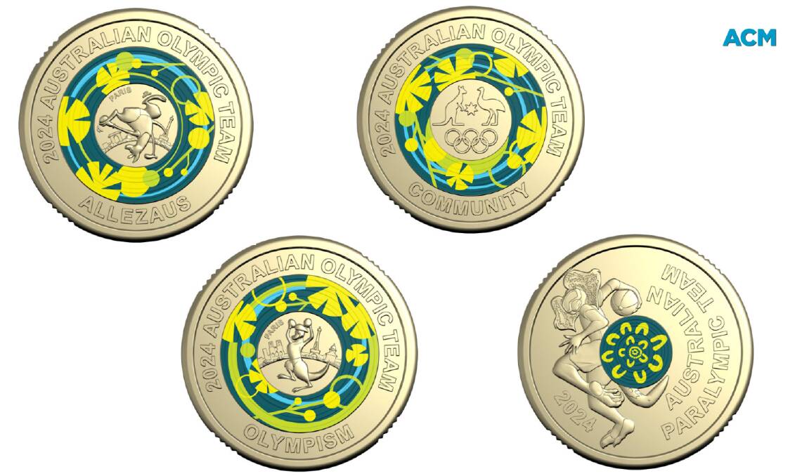 Four limited edition coins released to celebrate Olympic and Paralympic athletes representing Australia. Picture RAM