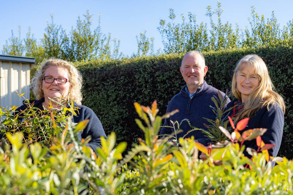 (L-R) Sharon Smith, Mark Andrews and Tracy Wilson with donated trees. Picture by Eddie Guerrero