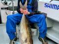 Henry with his near 20kg Samson fish caught off Port Fairy. Picture supplied