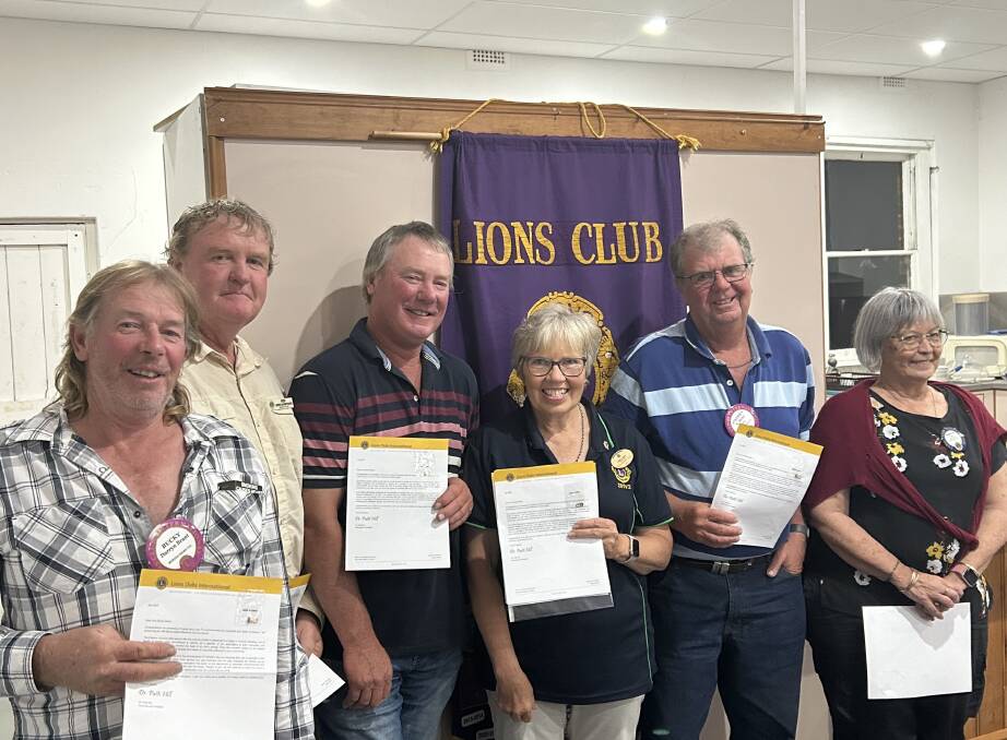Merino Digby Lions club members (L-R) Darryn Brant, James Humphries, David Pepper, Shirley Menz, Stephen Menz and Sue Coe. Picture supplied.
