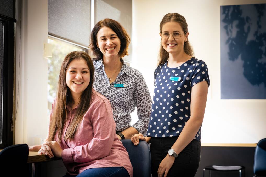 Rachael Rankin, Jane Perry and Jenna McKenzie have started their medical degrees at Deakin Warrnambool. Picture by Sean McKenna