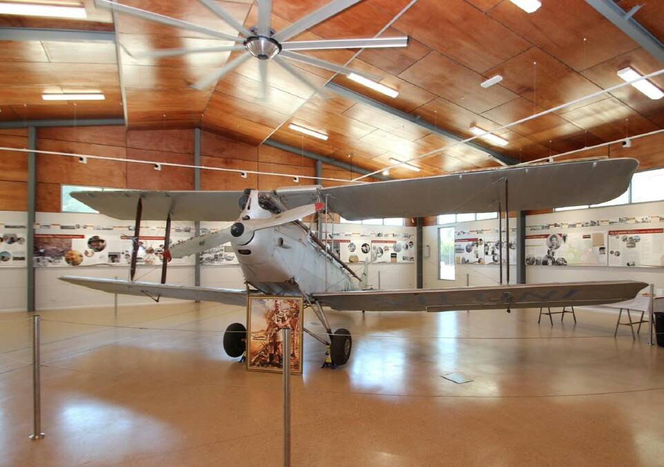 WIDE WINGSPAN: Clyde Fenton's 1934 Gipsy Moth on display at the Katherine Museum. Picture: Katherine Museum
