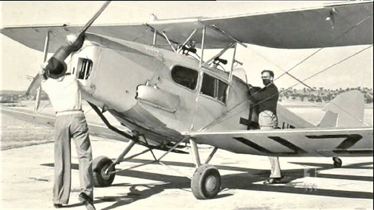LET'S FLY AWAY: Flying doctor Clyde Fenton (right), ready for takeoff. 