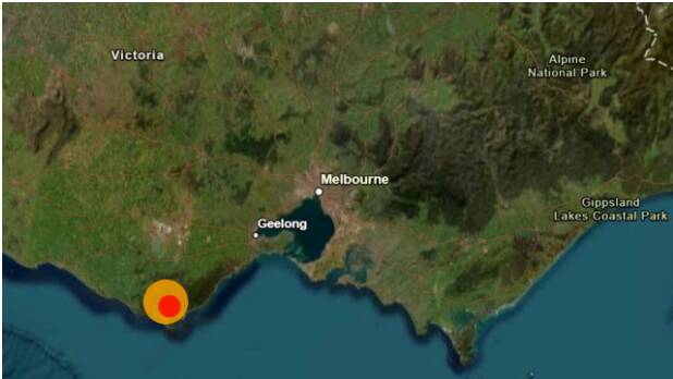 The earthquake occurred at Apollo Bay. Picture: Geoscience Australia