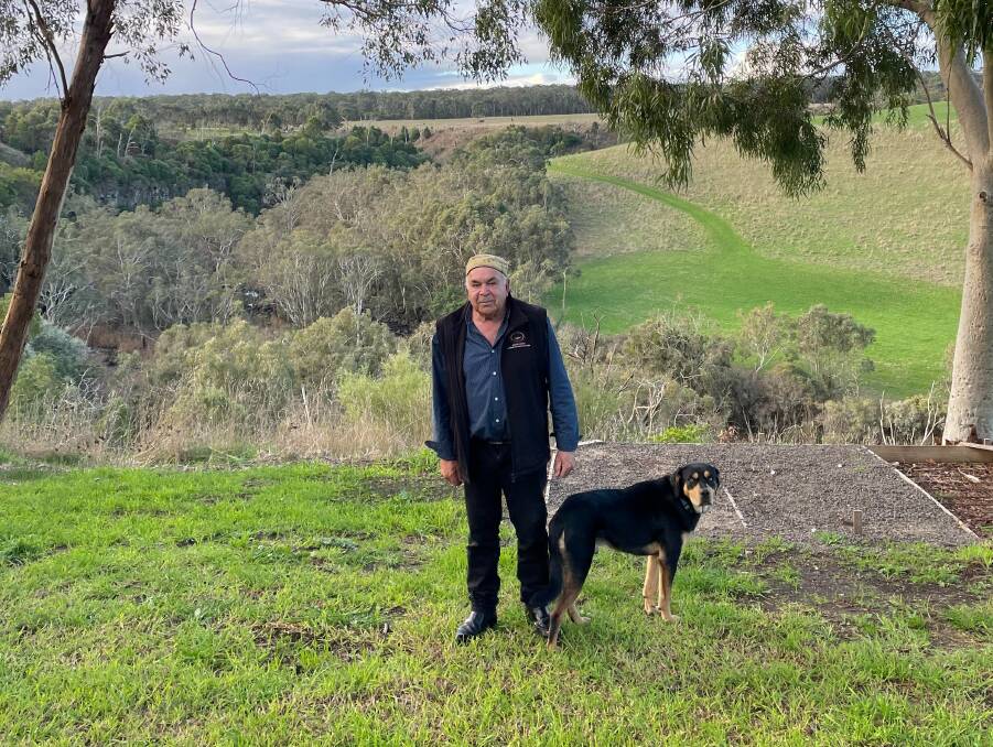 Indigenous elder Lenny Clarke, with his dog Nulla, has urged people to vote yes in The Voice referendum,