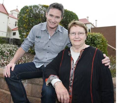 Dave Hughes with his mother Carmel Hughes in Warrnambool in 2012. 