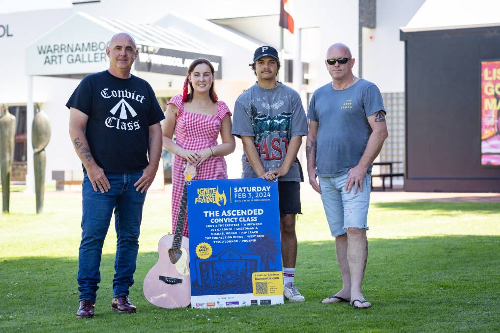Shane Stenhouse, Tess O'Connor, Michael Chivers and Al Wilby are excited ahead of the inaugural Ignite Music Festival on Saturday. Picture by Sean McKenna.