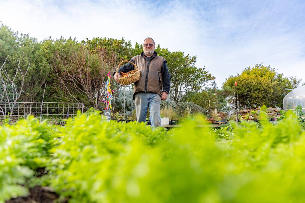 Warrnambool Community Garden member Rob Porter is thrilled with the success of the mid-week market. Picture by Eddie Guerrero