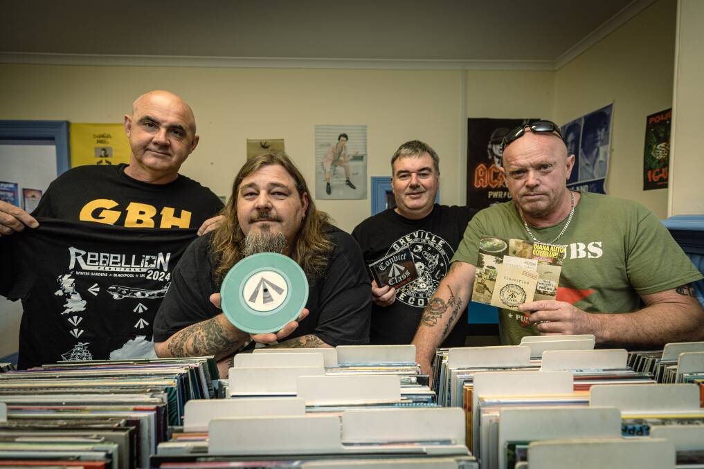 Convict Class members Shane Stenhouse, Ben Lakey, Shane Godfrey and Alistair Wilby at the launch of their new single. Picture by Sean McKenna