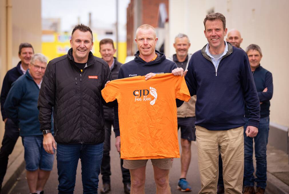Matty Stewart, James Kenna and Dan Tehan will be joined by a number of friends on their run for CJD from Canberra to Warrnambool. Picture by Sean McKenna