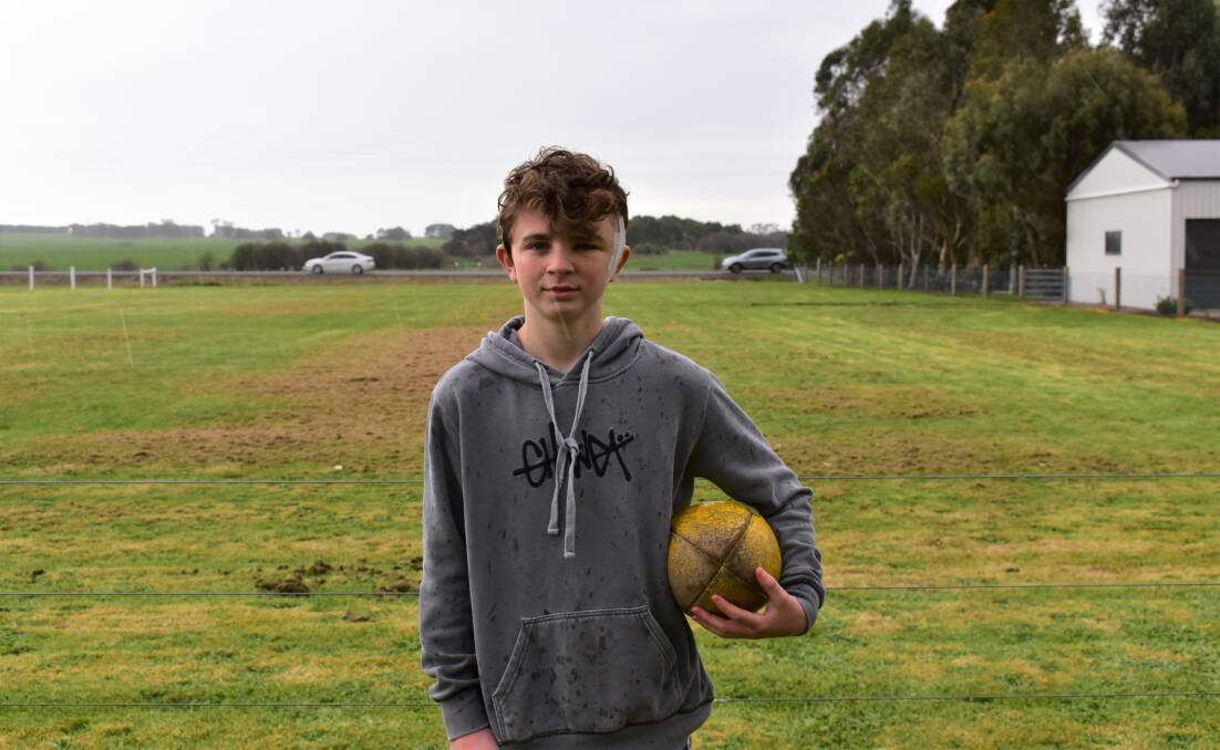 Sam Lillico, a keen footy and cricket player, is not allowed to play high-risk sport for two months. Picture by Aaron Smith