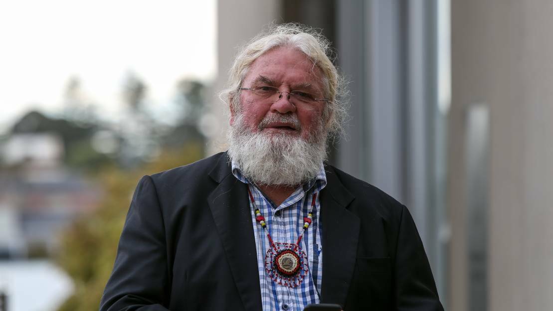Geoff Clark outside the Warrnambool court complex. He's pleaded not guilty to about 370 fraud related charges. This is a file image.