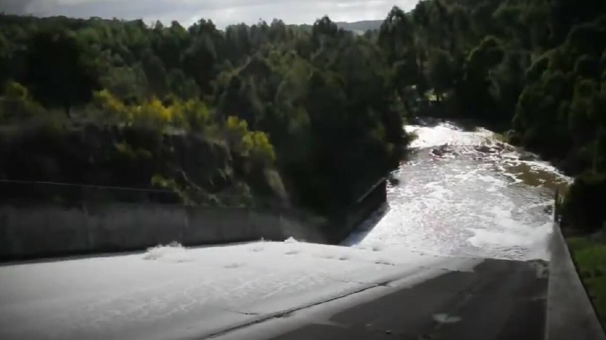 Cash flow: An image taken from the dam spillway video.