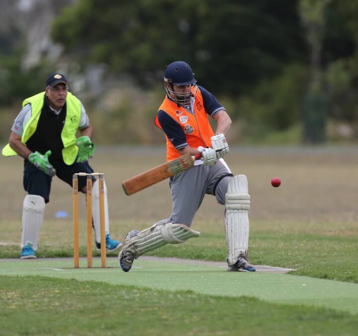 CONTEST: Lore's Robbie Lowe Junior keeps the wickets with the Law's Rob Wilson on strike. Picture: Vicky Hughson