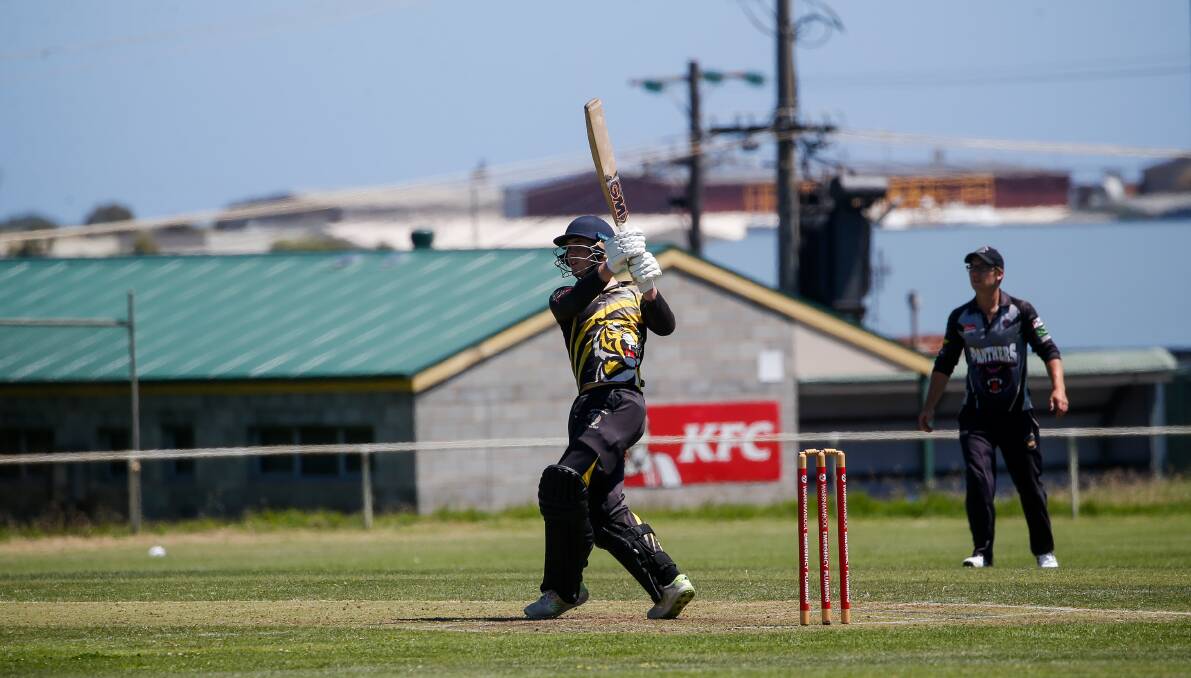 TOP INNINGS: Merrivale's Theo Opperman executes a powerful stroke. He made 63 not out on Saturday. Picture: Anthony Brady