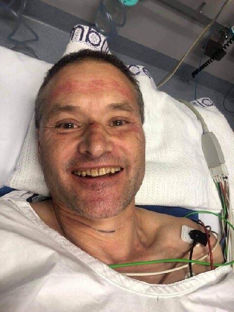 GETTING BETTER: Chris Rantall's family say they're truly blessed their father survived a skydiving accident at Torquay.