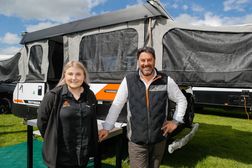 Great Ocean Road RV and Caravans, formerly New Age Caravans, team member Daizy Howitt and general manager Shaun Noonan are exhibiting at this weekend's liesure roadshow. Picture by Anthony Brady