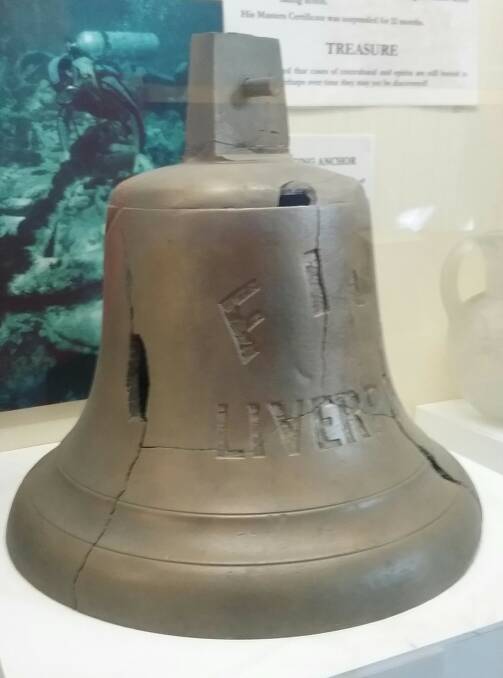 HISTORY PRESERVED: This bell, restored by diver Ron Cashmore of Port Fairy, is now displayed at Parks Victoria Visitor Centre, Port Campbell. 