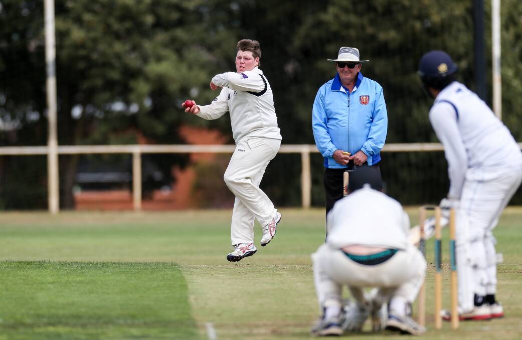 BIG STAGE: West Warrnambool bowler Ollie Noonan is ready for the Warrnambool and District Cricket Association under 17 grand final. Picture: Anthony Brady 