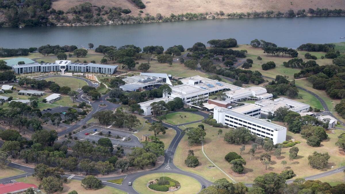An aerial view of Deakin University Warrnambool. Picture: Rob Gunstone