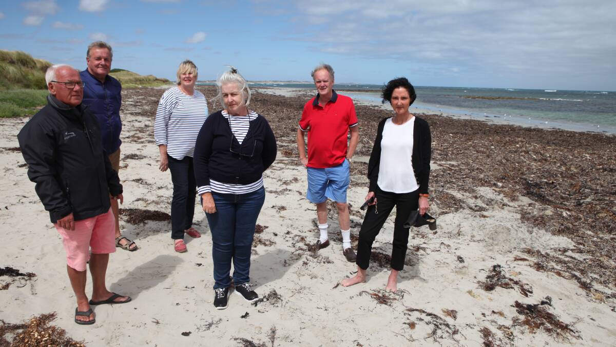 Concern: Killarney residents John Nunn, Will Birch, Debbie Gooley, Suzi Mann, Bruce Gooley and Viva-Lyn Lenehan are concerned about proposed changes to Armstrong Bay beaches that would ban dogs and recreational horse riding.