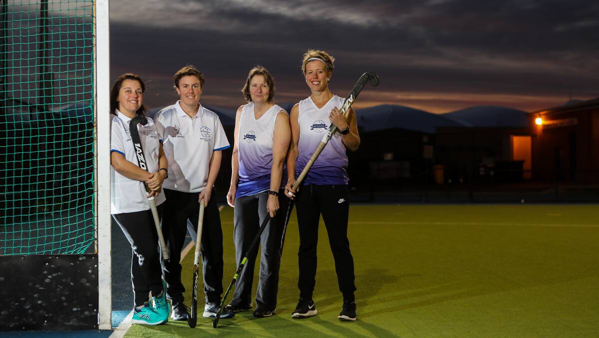 FLYING THE FLAG: Warrnambool hockey players Teri Burke, Rosie Ballard, Lynette Wines and Kate Carison are all set to jet overseas to play hockey. Picture: Morgan Hancock